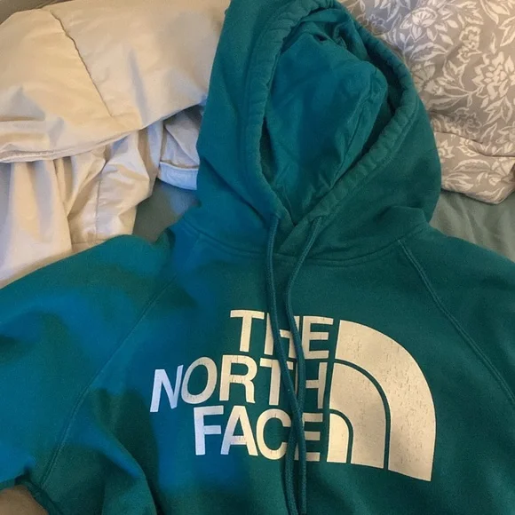 Teal women’s small north face hoodie - Picture 2 of 3